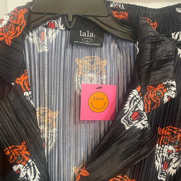 Dressed in LALA Pants & Jumpsuits Dressed In Lala Long Sleeve Plisse Set In Tigress Poshmark